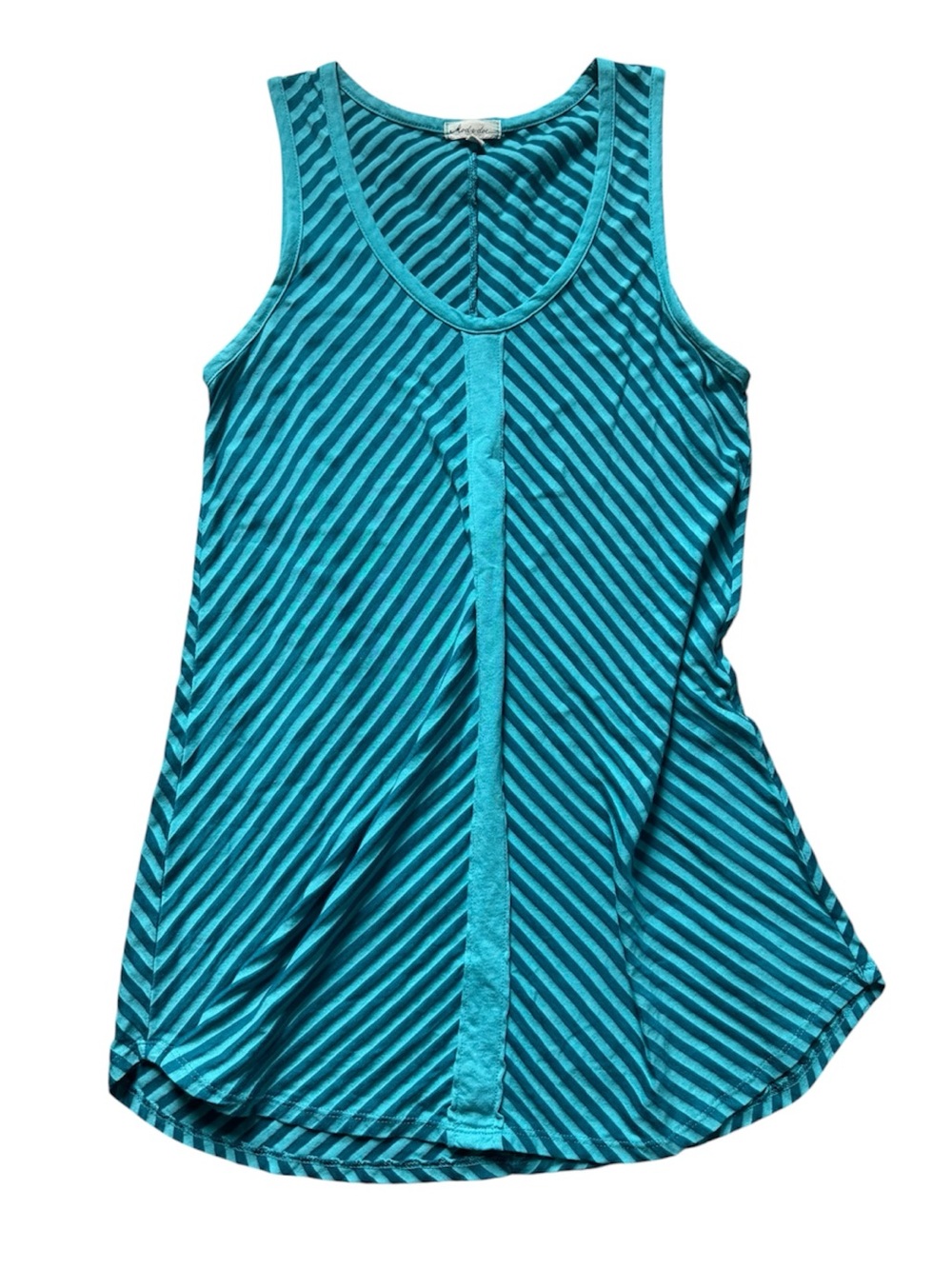 Mod-o-doc Striped Teal Tank Top M